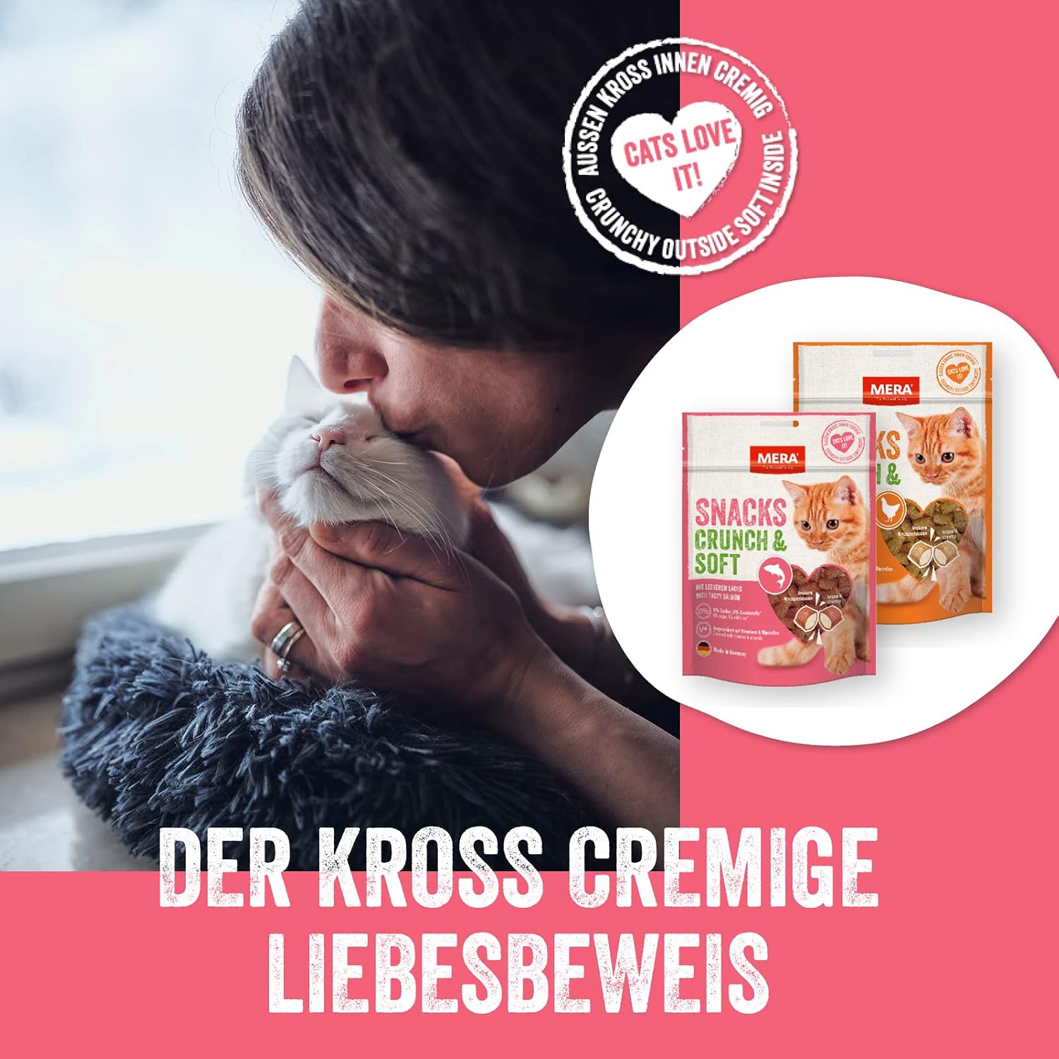 Katzenleckerlis Crunch & Soft mit Lachs Katzensnack