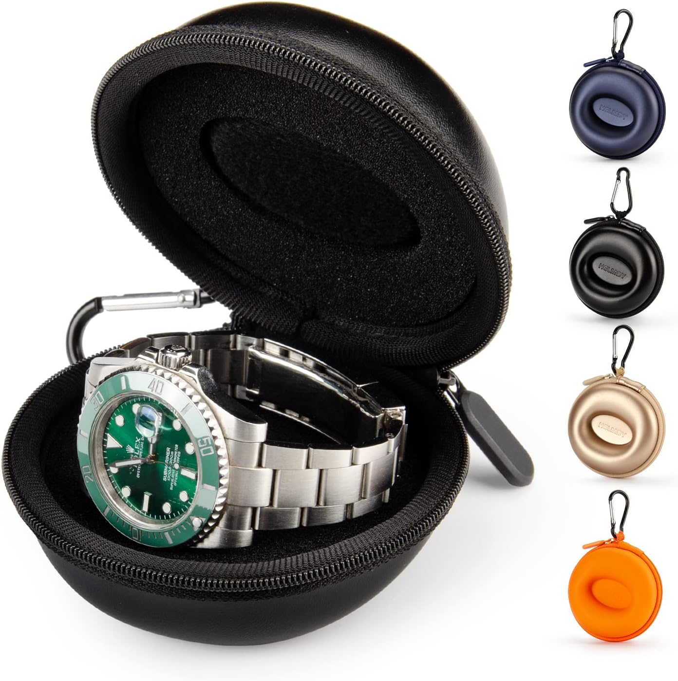Reise Uhrenetui Orange 1 Fach bis 50 mm Schutzetui Uhr