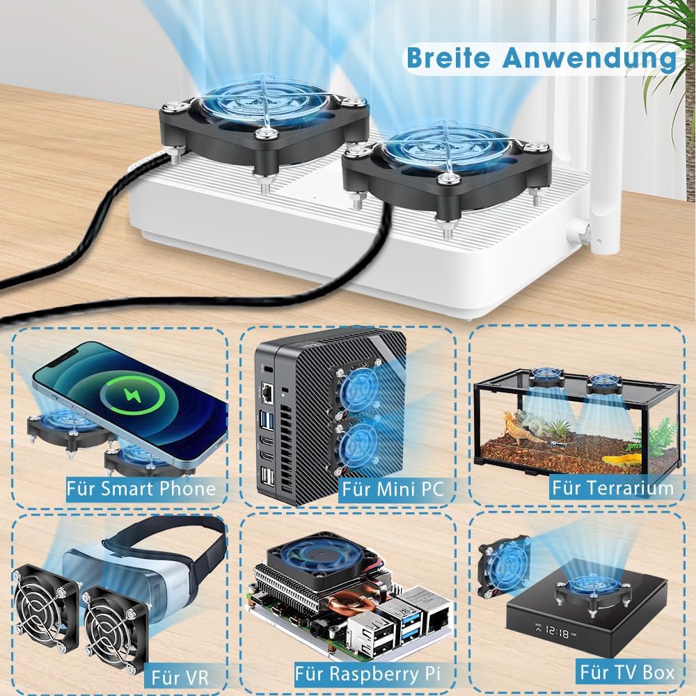 GDSTIME 40 mm USB Luefter 40x40x10 mm 4010 mit 3 Geschwindigkeiten 40mm-140mm