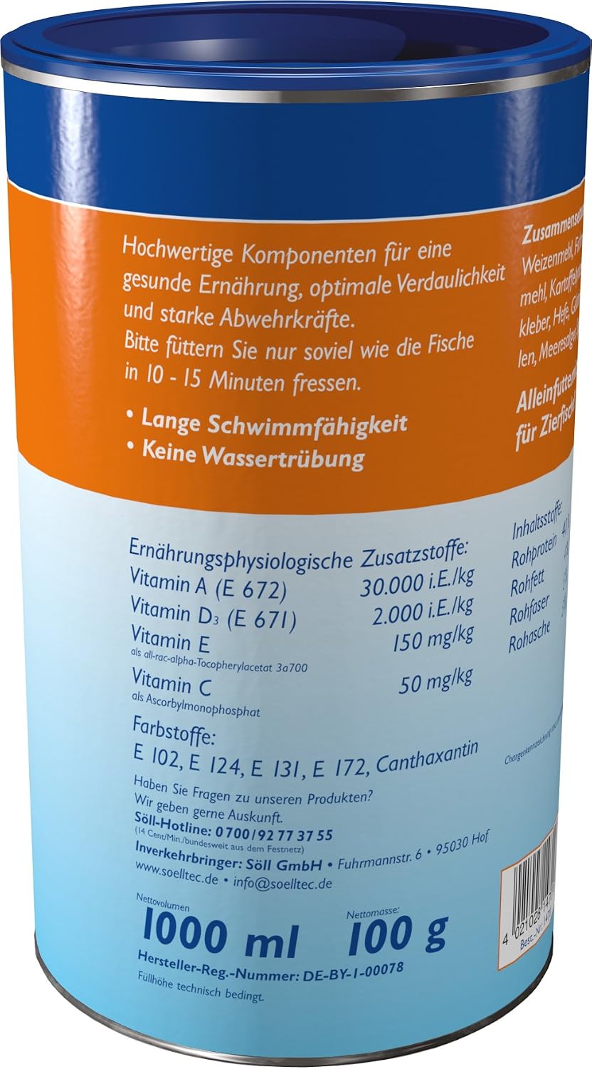 Soell Teich-Gold Futterflocken Ganzjahresfutter fuer Gartenteichfische