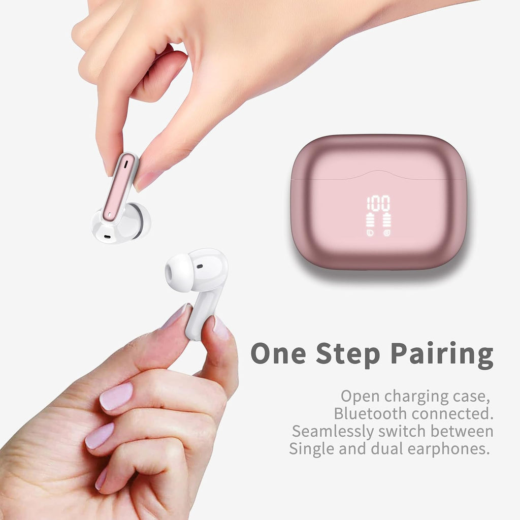 Bluetooth In-Ear Kopfhoerer 5.4 Noise Cancelling 40 Std Akku LED Anzeige