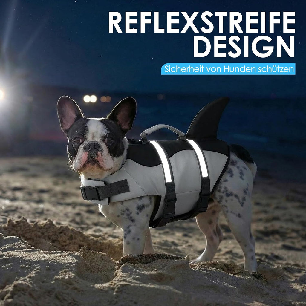 AOFITEE Hundeschwimmweste klein verstellbar mit Griff Ripstop Blau S