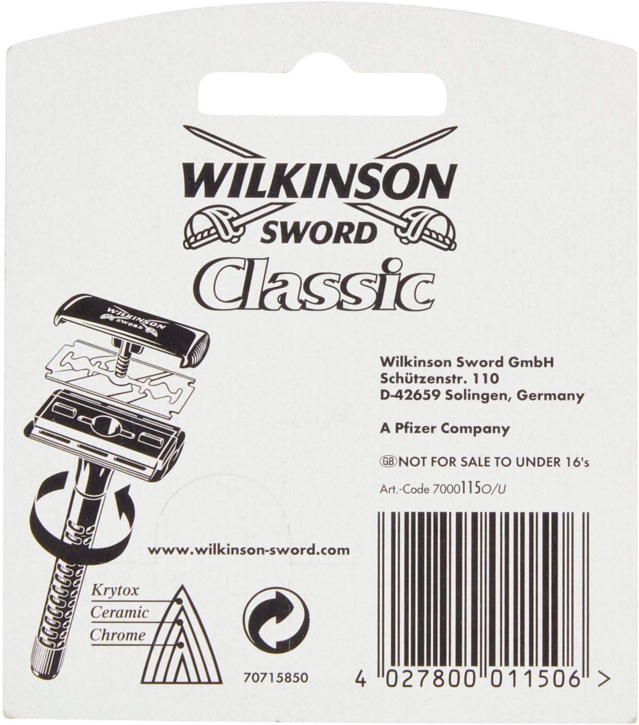 Wilkinson Sword Classic Rasierklingen fuer Herren 10 Stueck