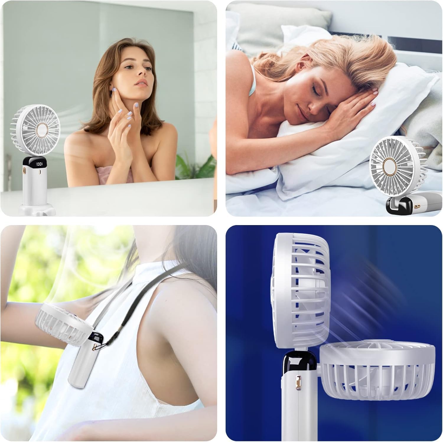 Jsdoin Handventilator faltbar wiederaufladbar USB 5 Stufen Mini Ventilator Dunke