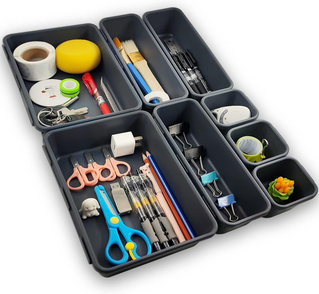 Schubladen Organizer 8er Set Getrennte Einsaetze Ordnungssystem Schubladenteiler