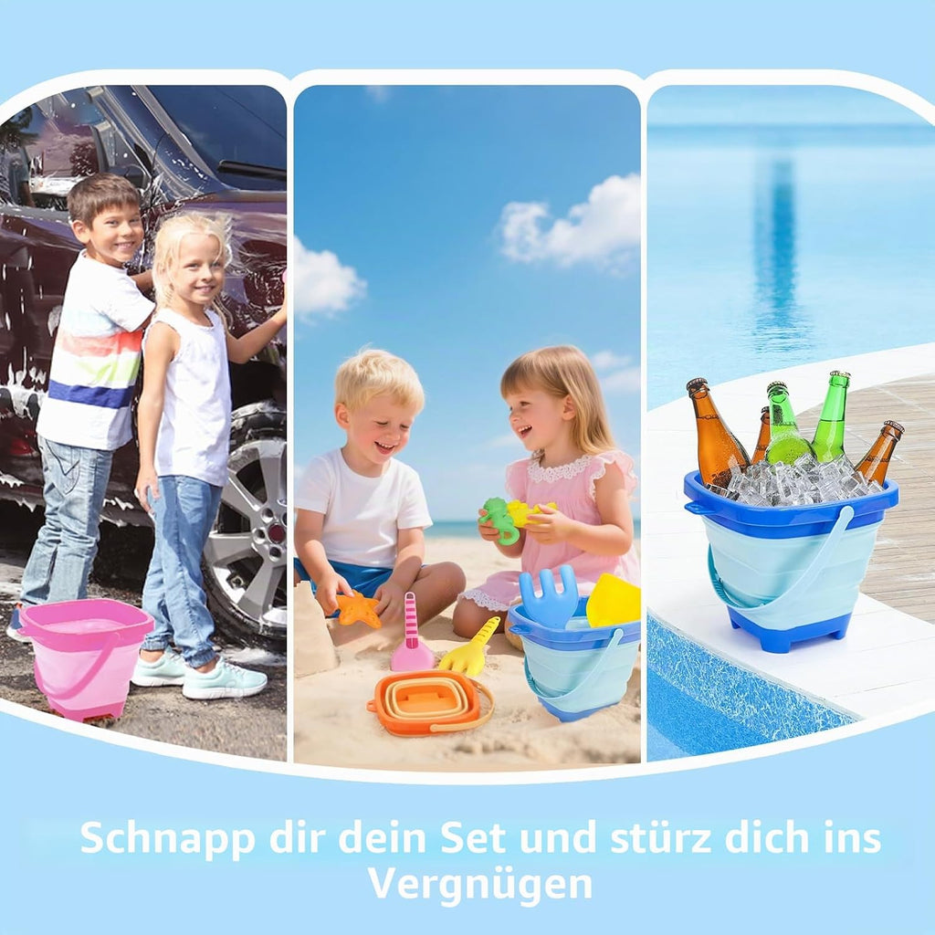 Sandspielzeug Set 14-tlg. Kinder Strandspielzeug mit Eimer Foermchen Schaufel