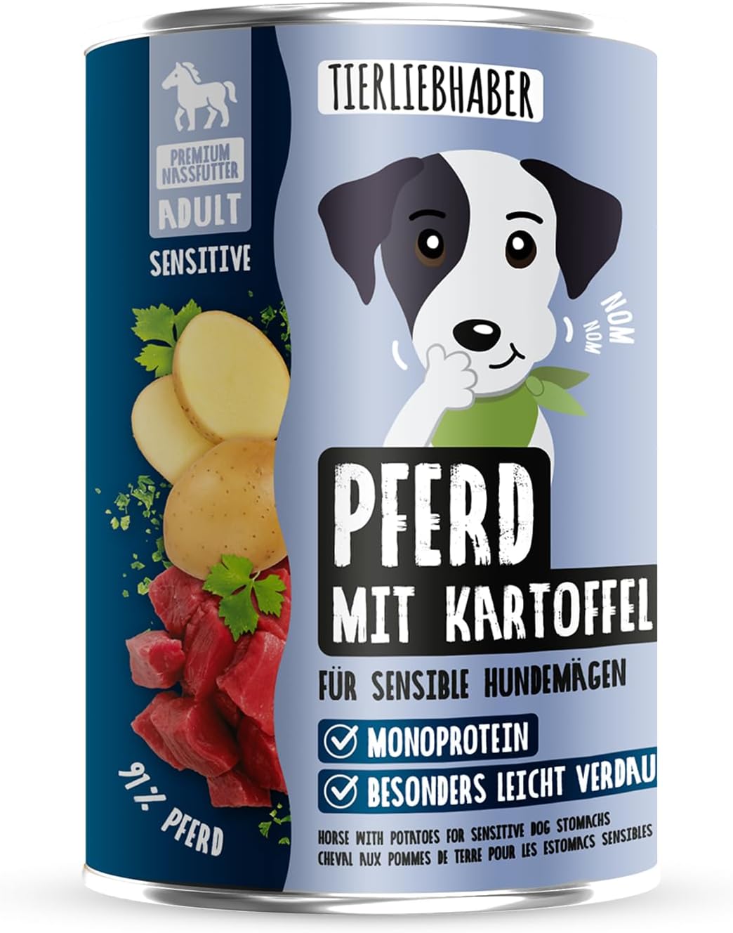 TIERLIEBHABER Hundefutter Nass Pferd mit Kartoffeln 94% Fleischanteil