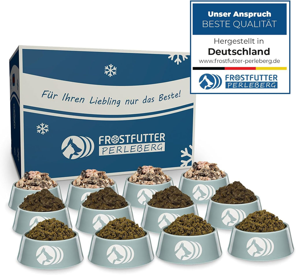 Barf Gruenes Paket 12 kg Hundefutter ohne Konservierungsstoffe Made in Germany