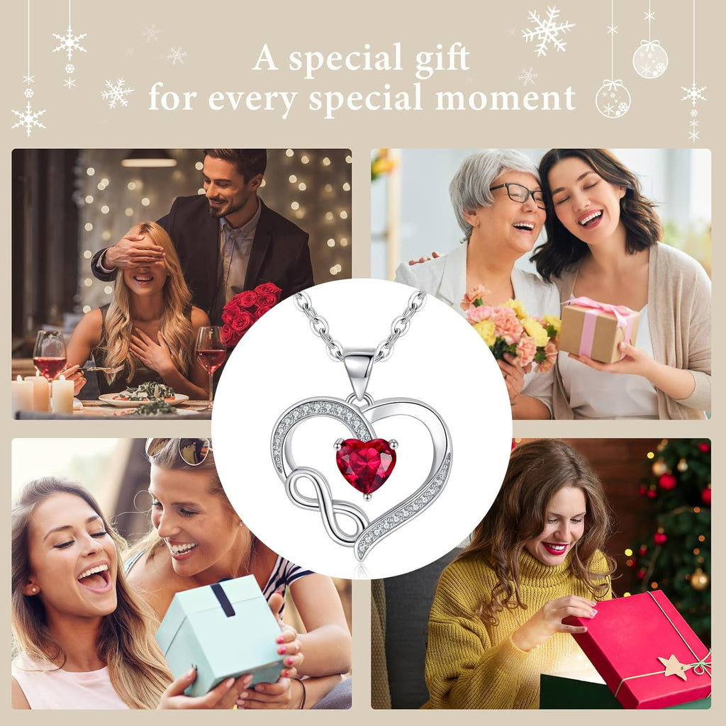 925 Silber Halskette Herz mit Unendlichkeitszeichen Damen Geschenk