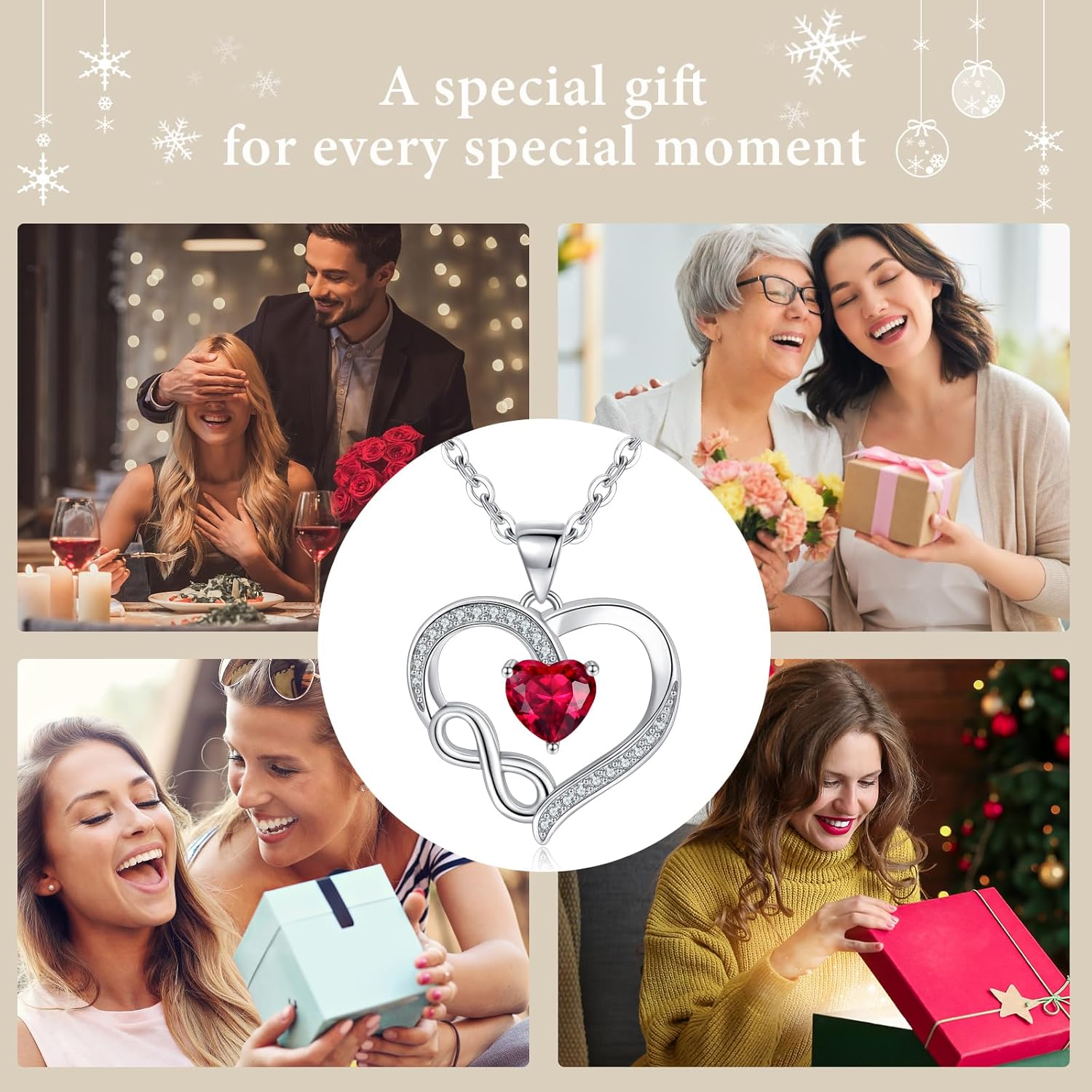 925 Silber Halskette Herz mit Unendlichkeitszeichen Damen Geschenk