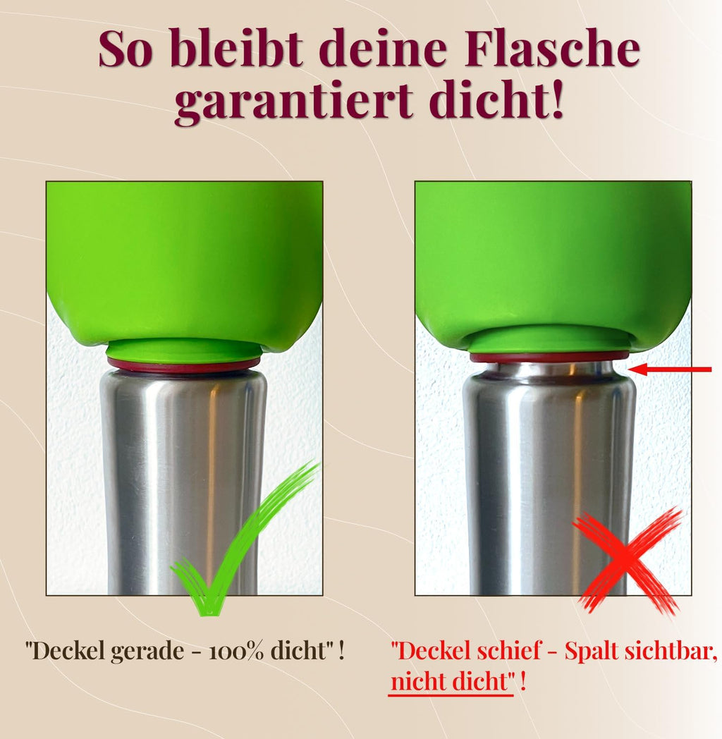 GIZZY Trinkflasche fuer Hunde Edelstahl auslaufsicher mit Handtuch