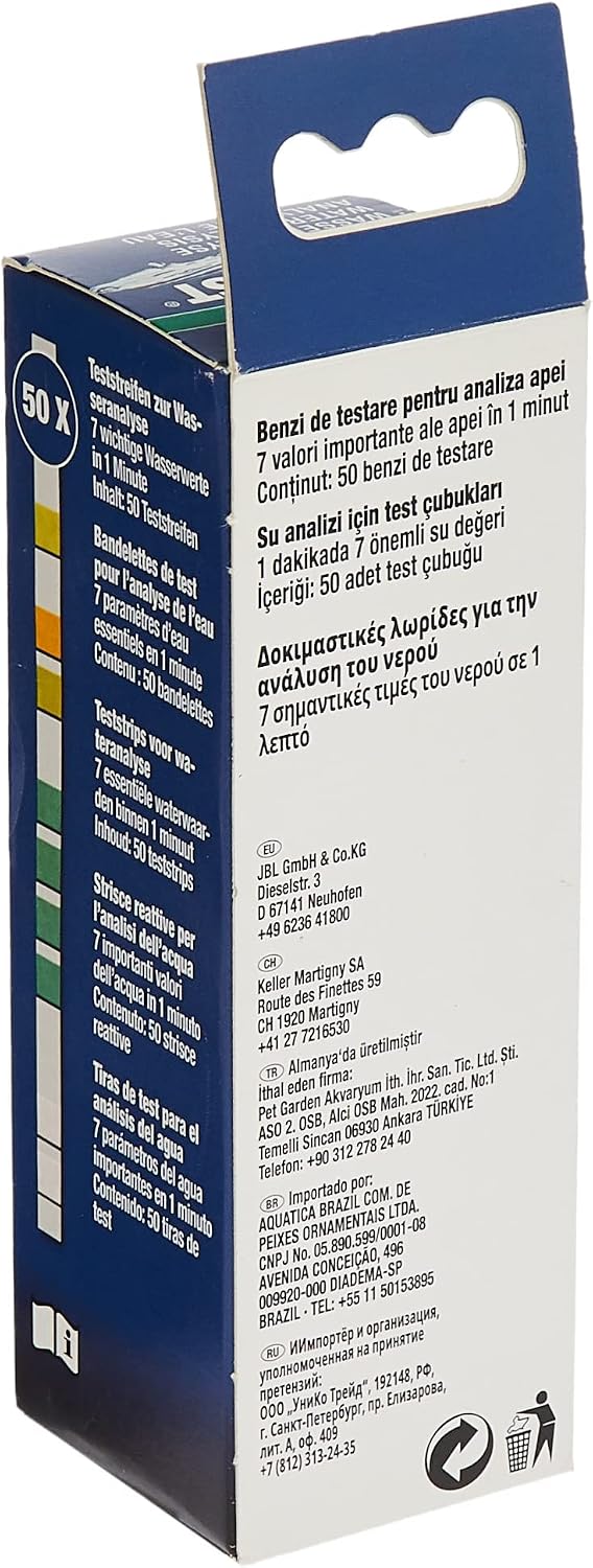 JBL Aquarienwasser-Teststreifen PROAQUATEST EASY 7in1 50 Teststreifen