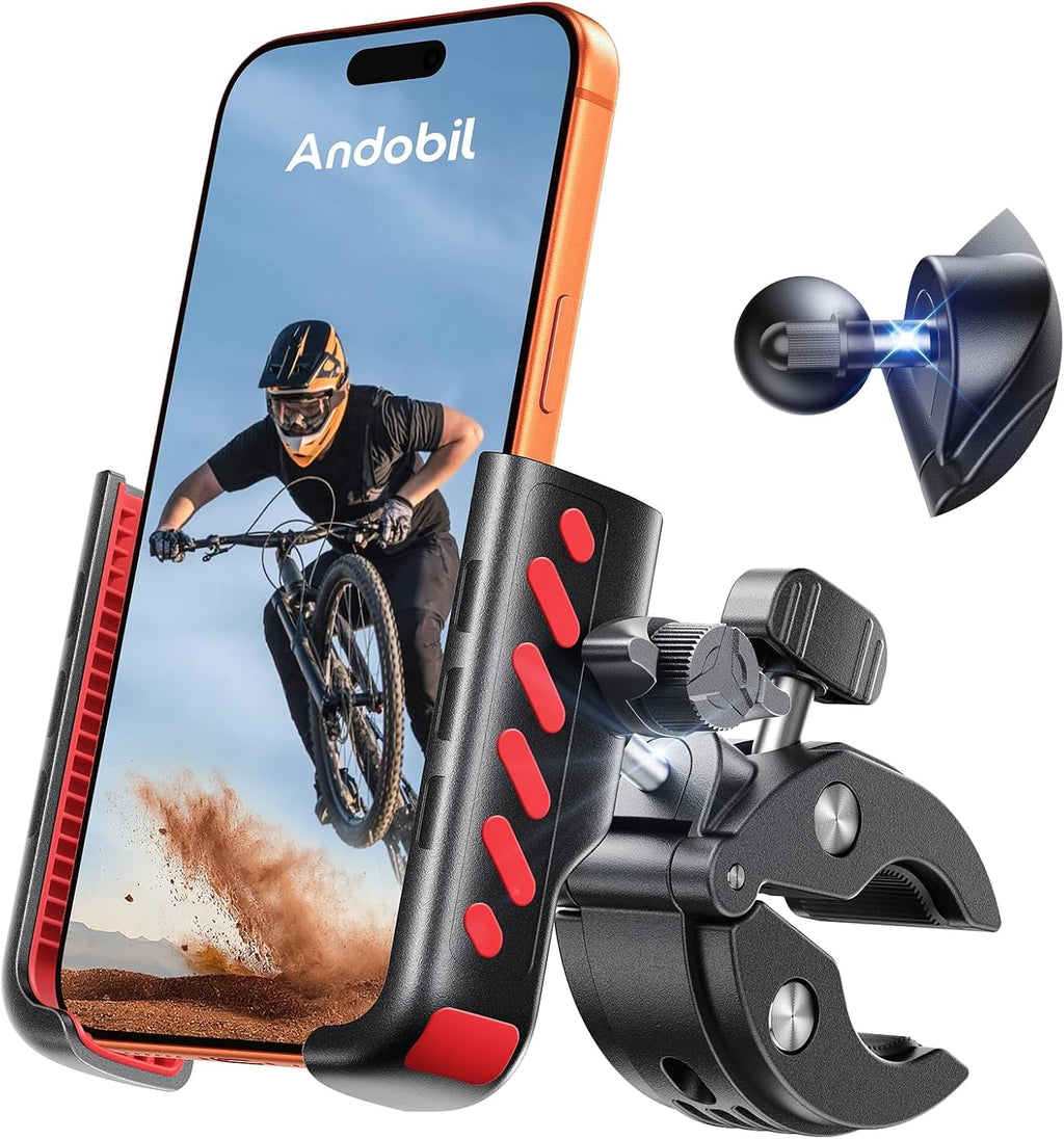 Handyhalterung Motorrad und Fahrrad Metallklemme 360° Lenkerhalter