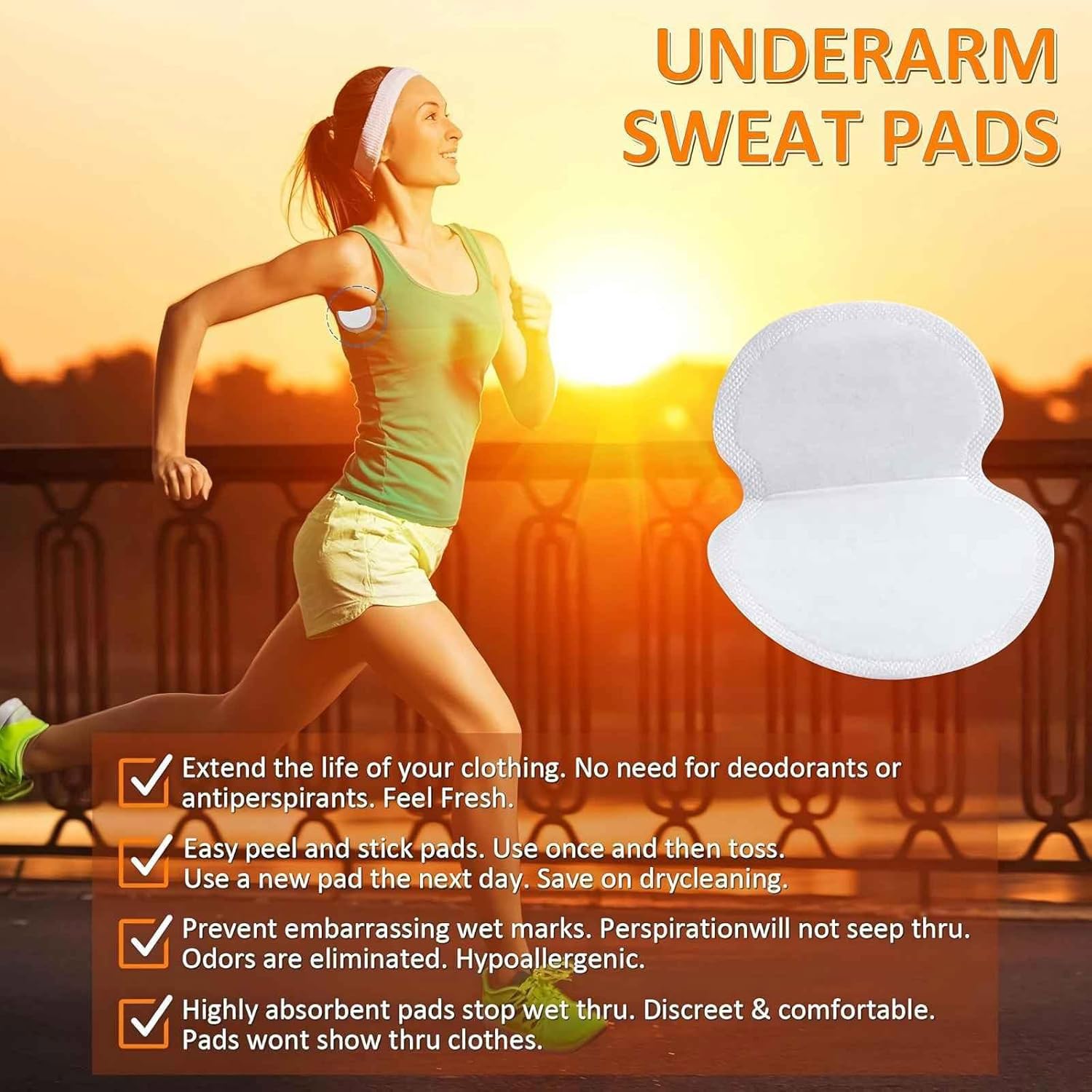 100 Stueck selbstklebende Achselpads Schweissabsorber geruchsfrei fuer Damen Herren