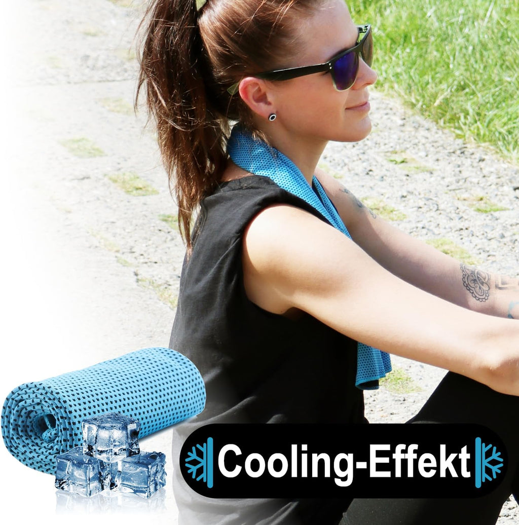 com-four® 3X Kuehlhandtuch - Cooling Towel Kuehltuch - kuehlendes Tuch bei Hitze, M