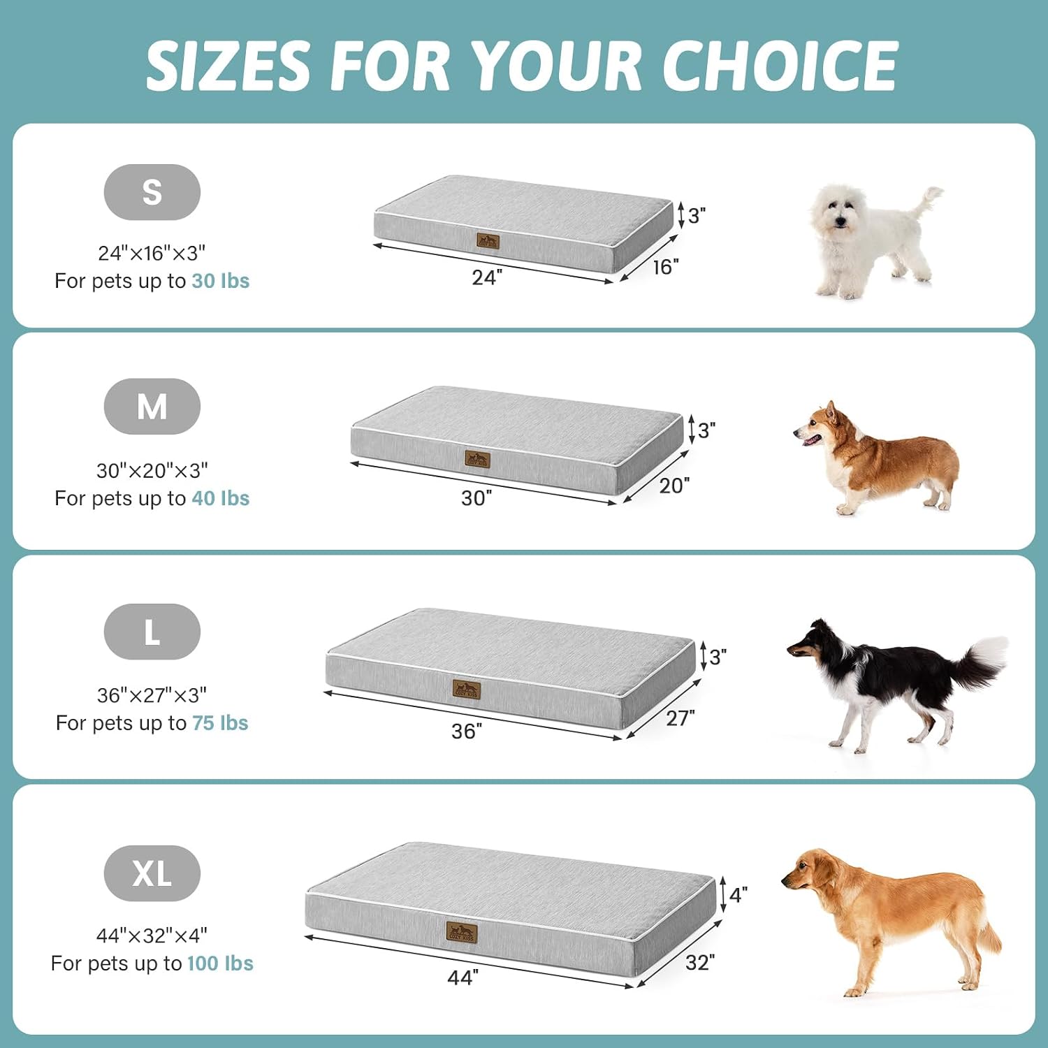 COZY KISS Hundebett 61x41x7,5cm kuehlend orthopaedisch und rutschfest