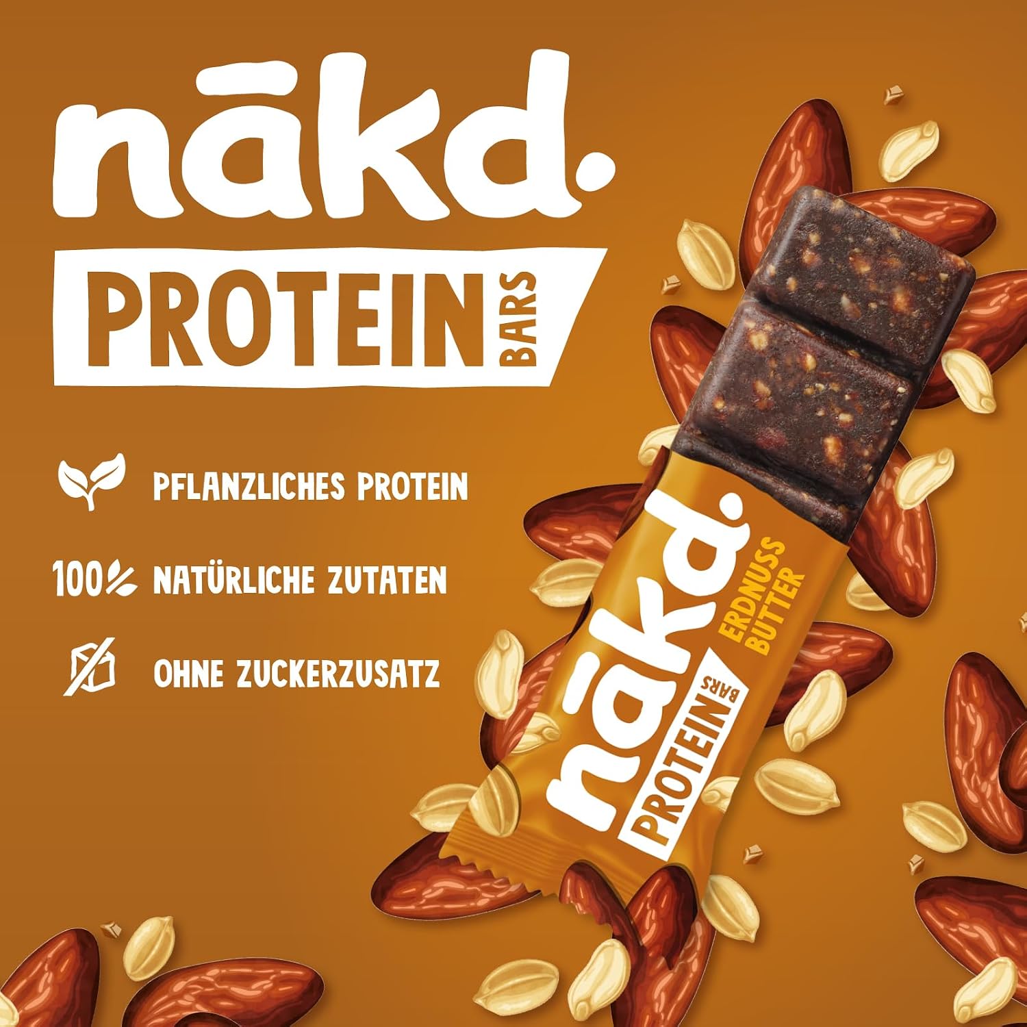 Nākd Protein Riegel Erdnussbutter vegan 16 x verschiedene Sorten