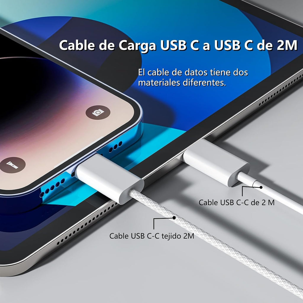 2er Pack 20W USB‑C PD 3.0 Ladegeraet mit 2 m USB‑C Kabel fuer iPhone iPad