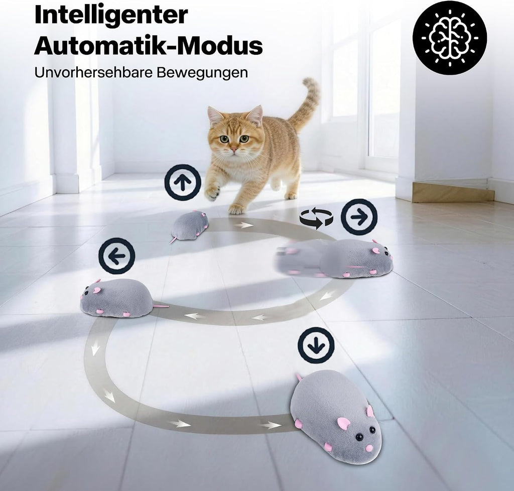 Interaktive elektrische Katzenmaus Katzenspielzeug Bewegliche Spielmaus