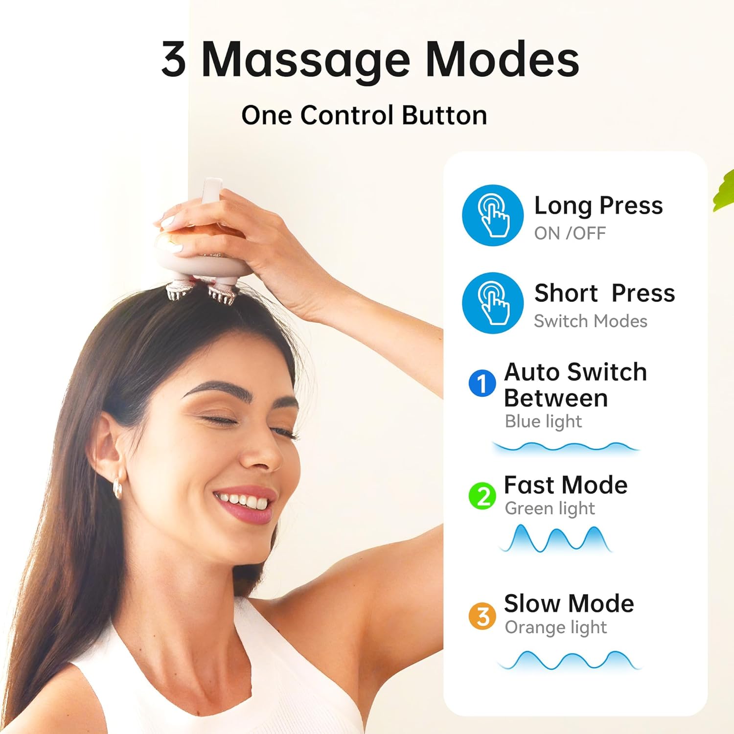 COMFIER Kopfmassagegeraet elektrisch IPX7 wasserdicht 8 Koepfe gold