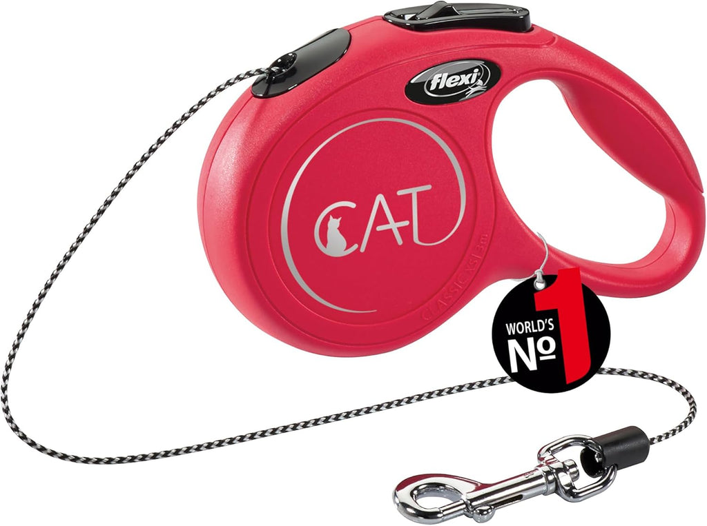 flexi CAT Seil 3 m schwarz Roll-Leine fuer Katzen bis, Mini-Taschenformat