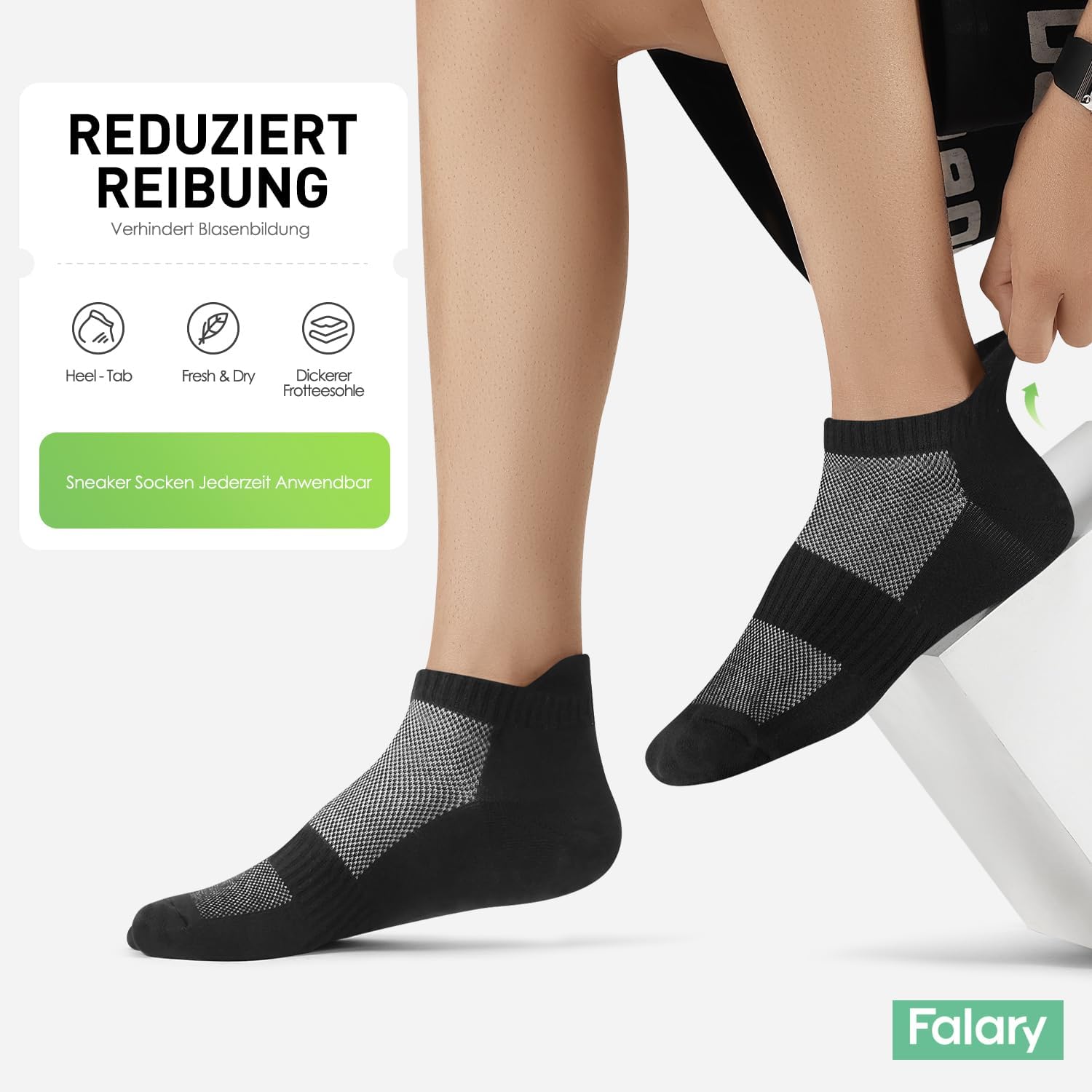 FALARY 10 Paar Sneaker Socken Baumwolle Herren Damen Kurz Sportsocken
