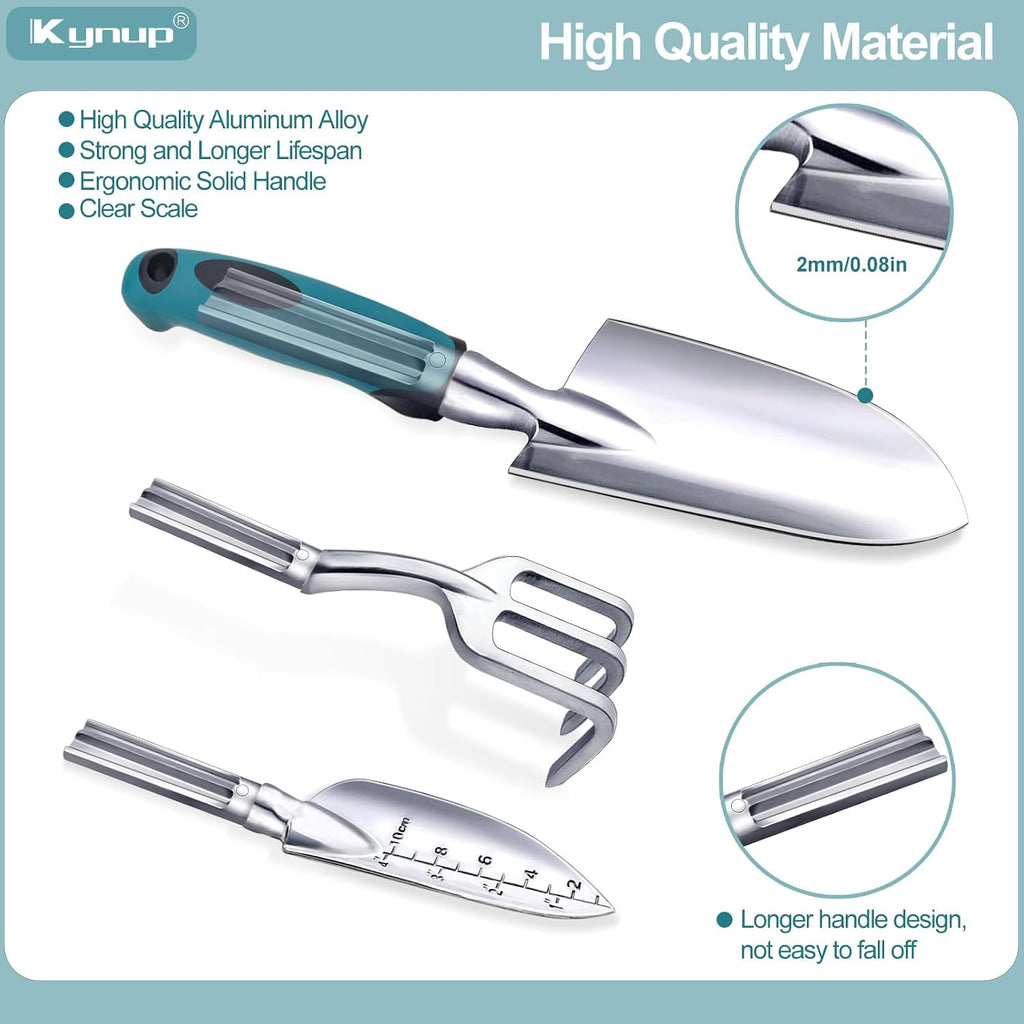 Kynup 7-teiliges Gartenwerkzeug-Set mit Tasche, ergonomische Griffe
