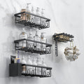 Duschablage ohne Bohren 3er Set schwarz Wandregal Duschregal Bad