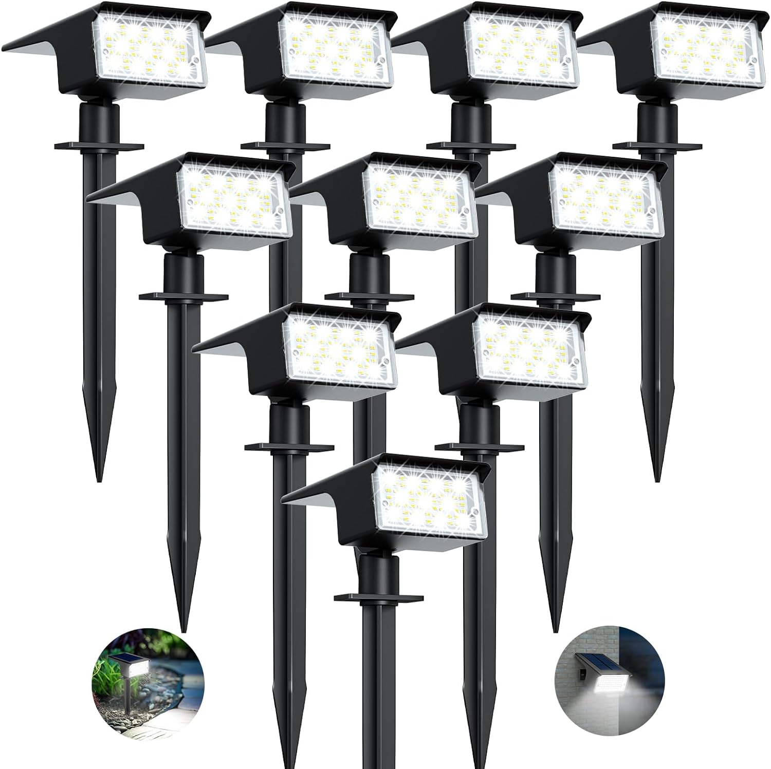 kolpop 4er Solarstrahler 77 LEDs 3000K 800lm IP65 3 Modi Daemmerungs­sensor
