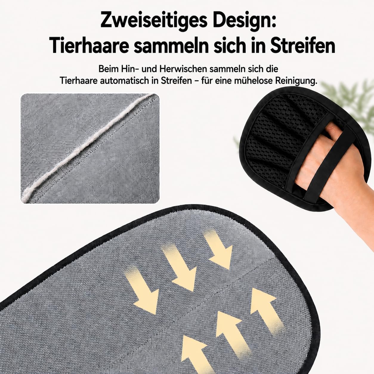 Tierhaarentferner Handschuh 2er Set elektrostatisch für Hund Katze