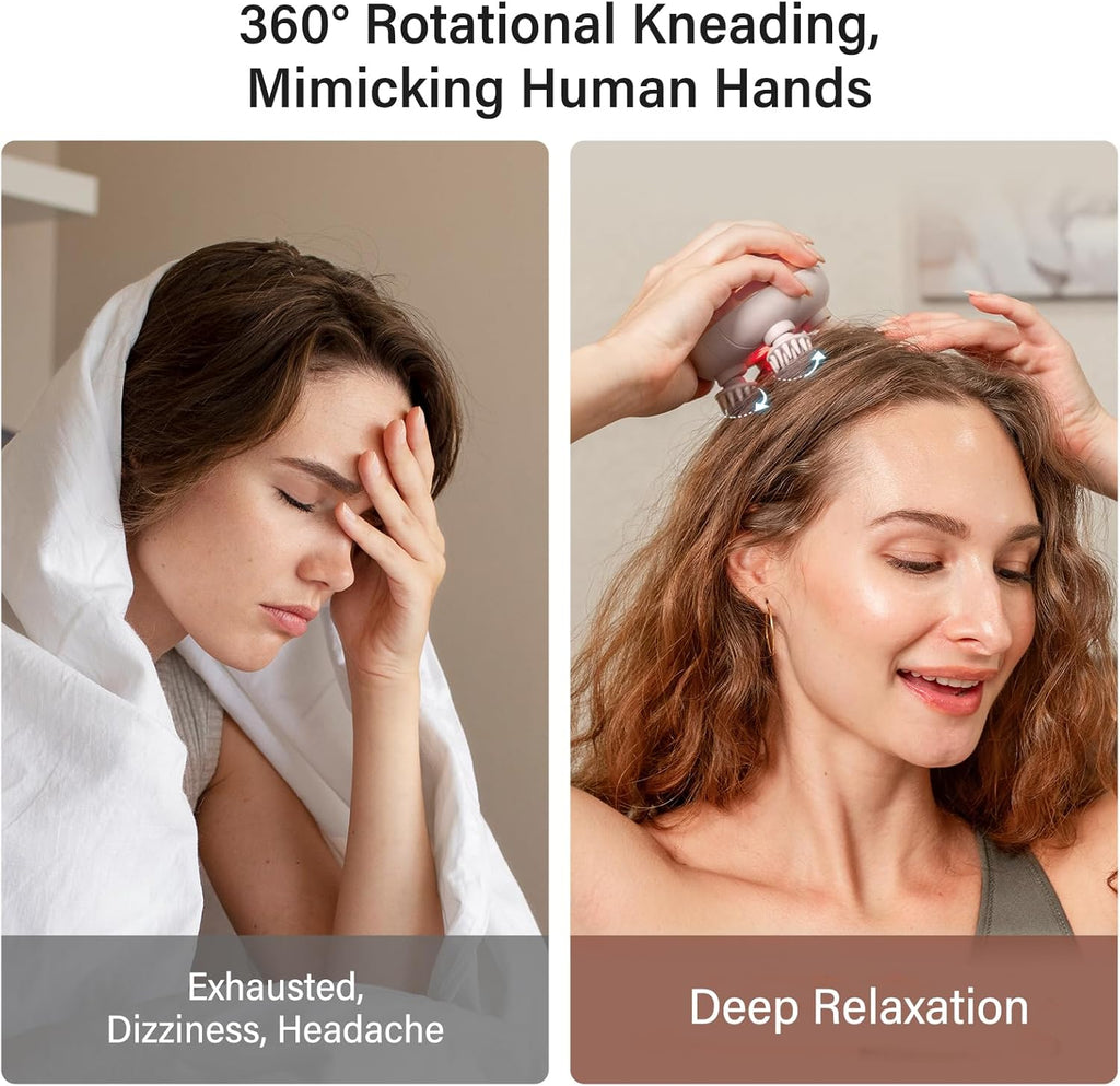 Arboleaf Kopf-Massagegeraet elektrisch IPX7 wasserdicht 8 Koepfe Gold