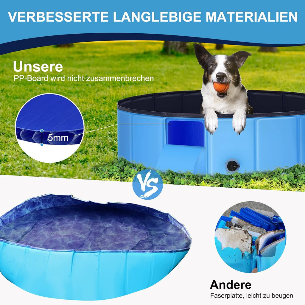Faltbarer Hundepool 80×20 cm, rutschfestes verdicktes PVC Planschbecken