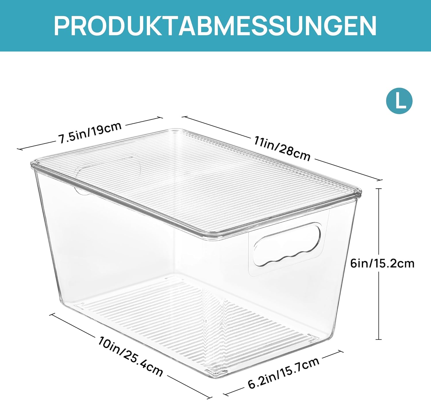 Aufbewahrungsbox Kunststoff mit Deckel 6er Set stapelbar Organizer