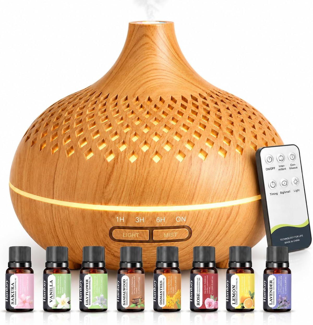 Aroma Diffuser 500 ml Duftdiffusor Set mit Fernbedienung LED Timer