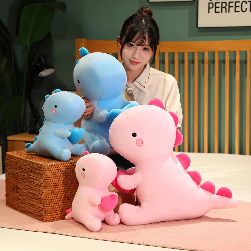 Dino Plueschtier mit Herz 30cm-50cm rosa Kuscheltier Valentinstag
