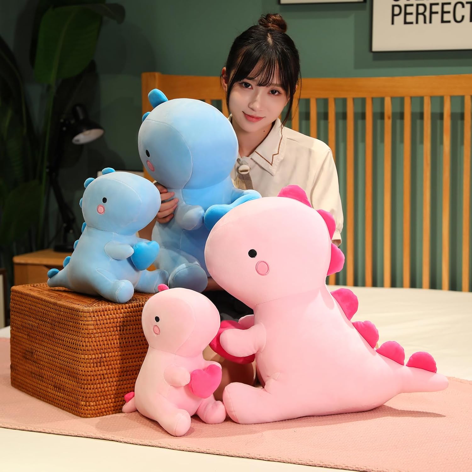 Dino Plueschtier mit Herz 30cm-50cm rosa Kuscheltier Valentinstag