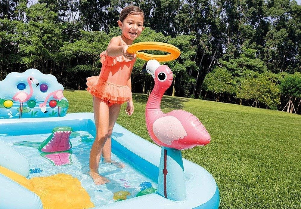 Intex Jungle Adventure Aufblasbares Kinderpool 244×198×71 cm mit Rutsche