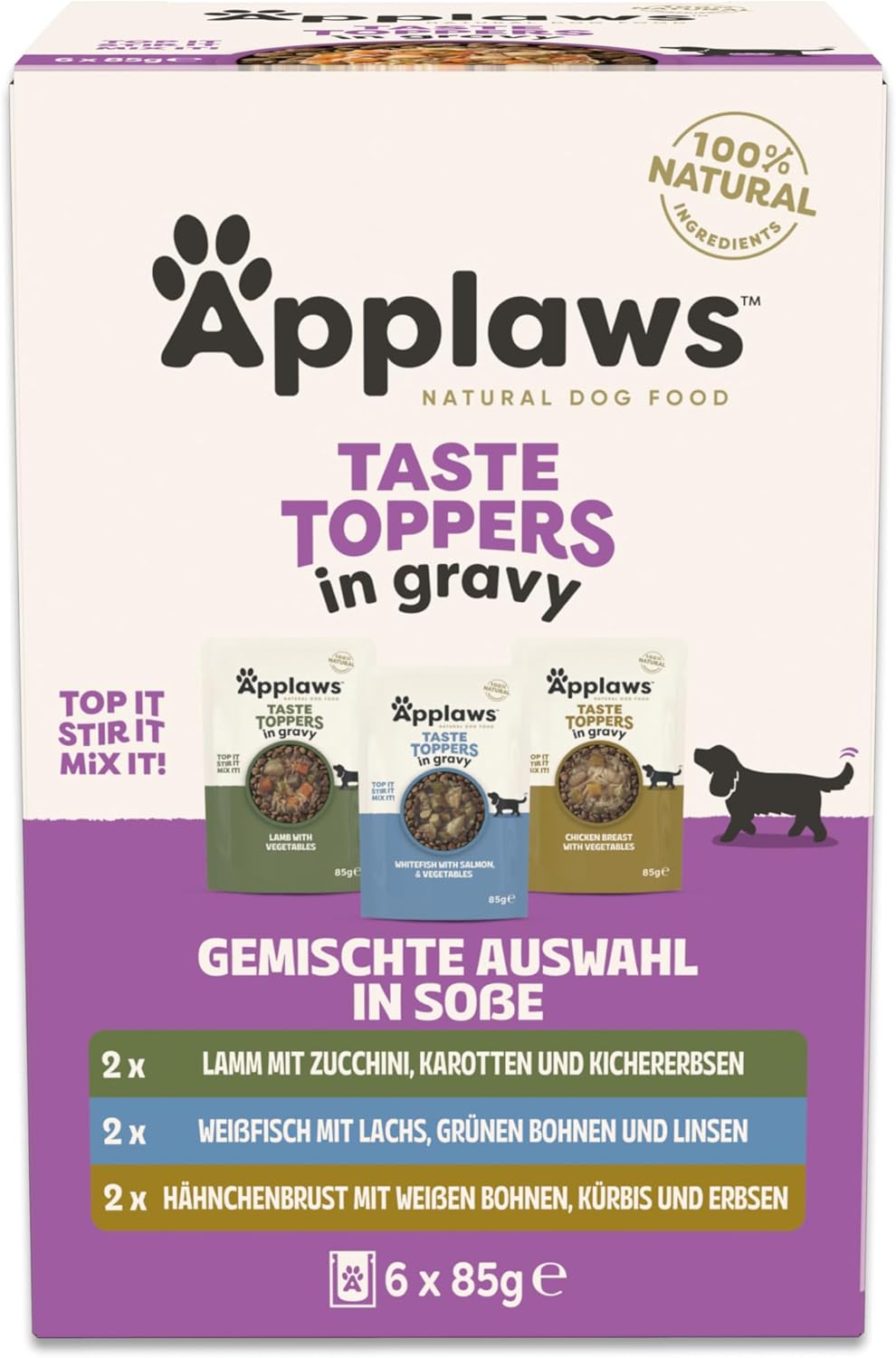 Applaws Nassfutter Hunde 6x85g getreidefrei Huhn Fisch Sauce verschi