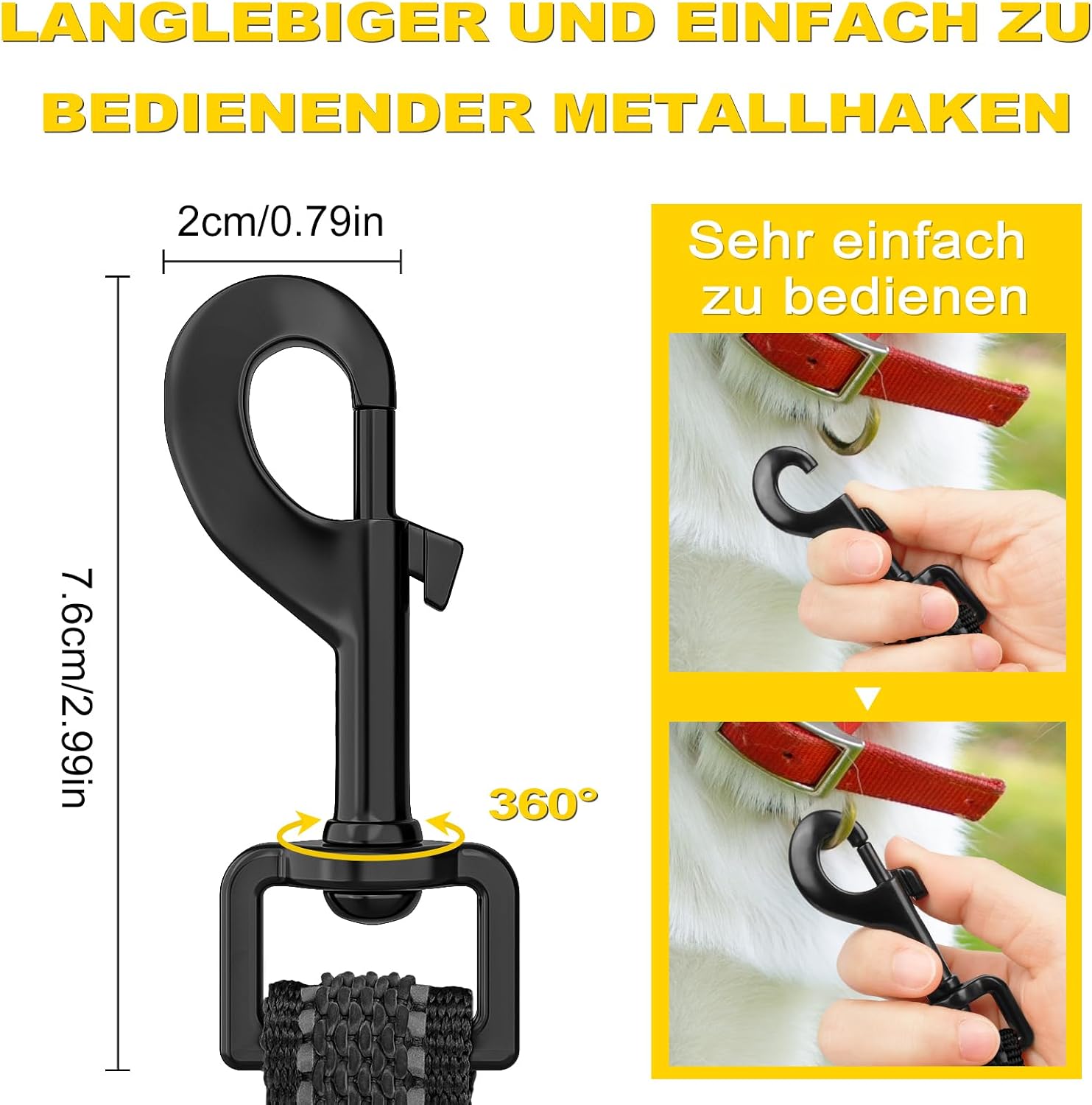 XXBEN Reflektierende Hundeleine gummiert Nylon mit Griff 15mm-20mm 1–3 m