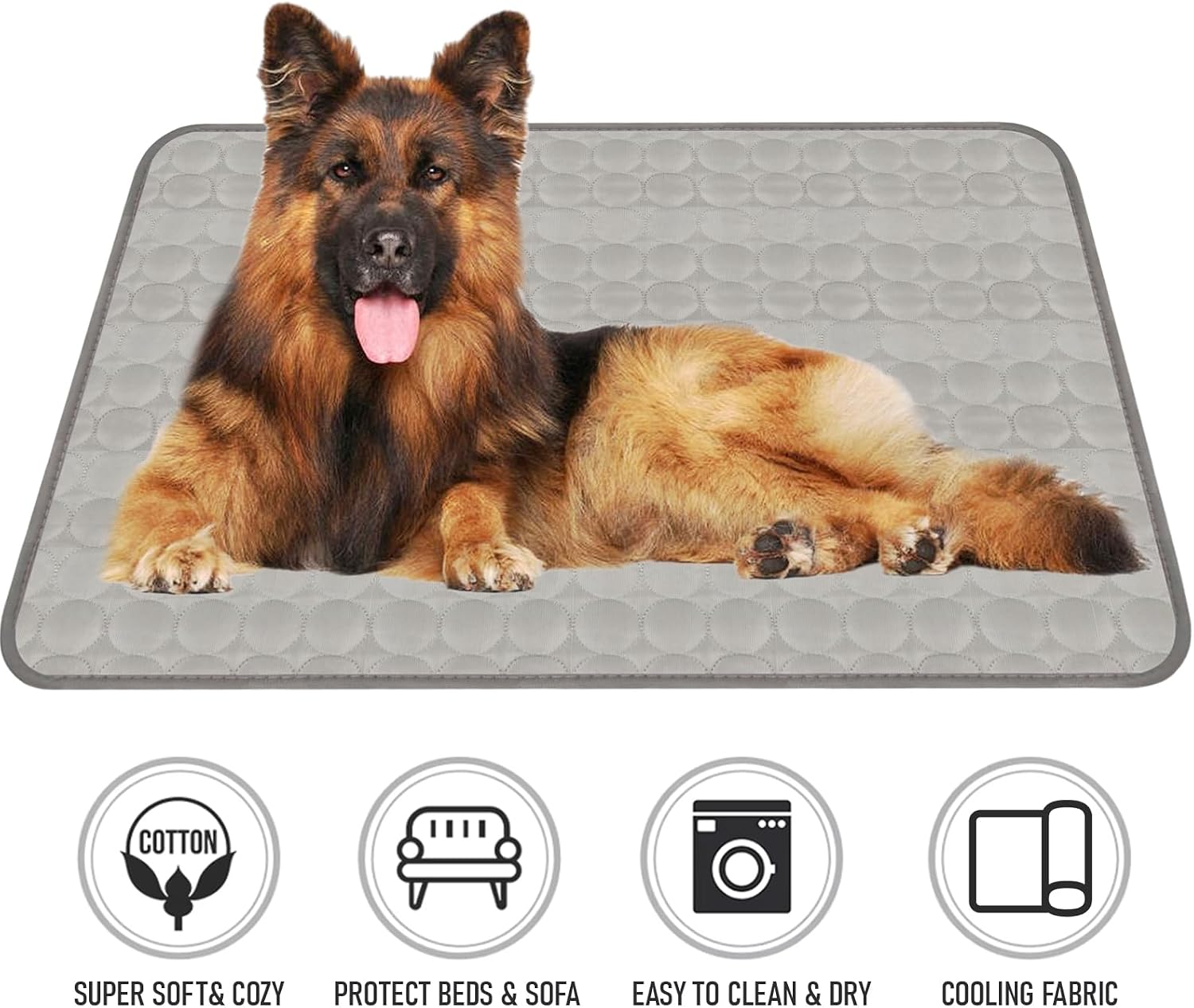 Kuehlmatte fuer Hund Katze 70×55 cm rutschfest waschbar M-XL (Rosa)