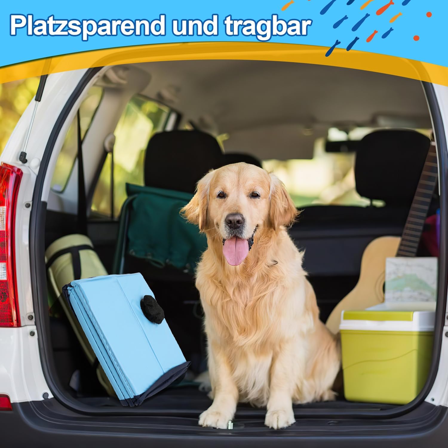 Gimisgu Hundepool 80x20 cm faltbar rutschfest Planschbecken mit Reparaturset Bla