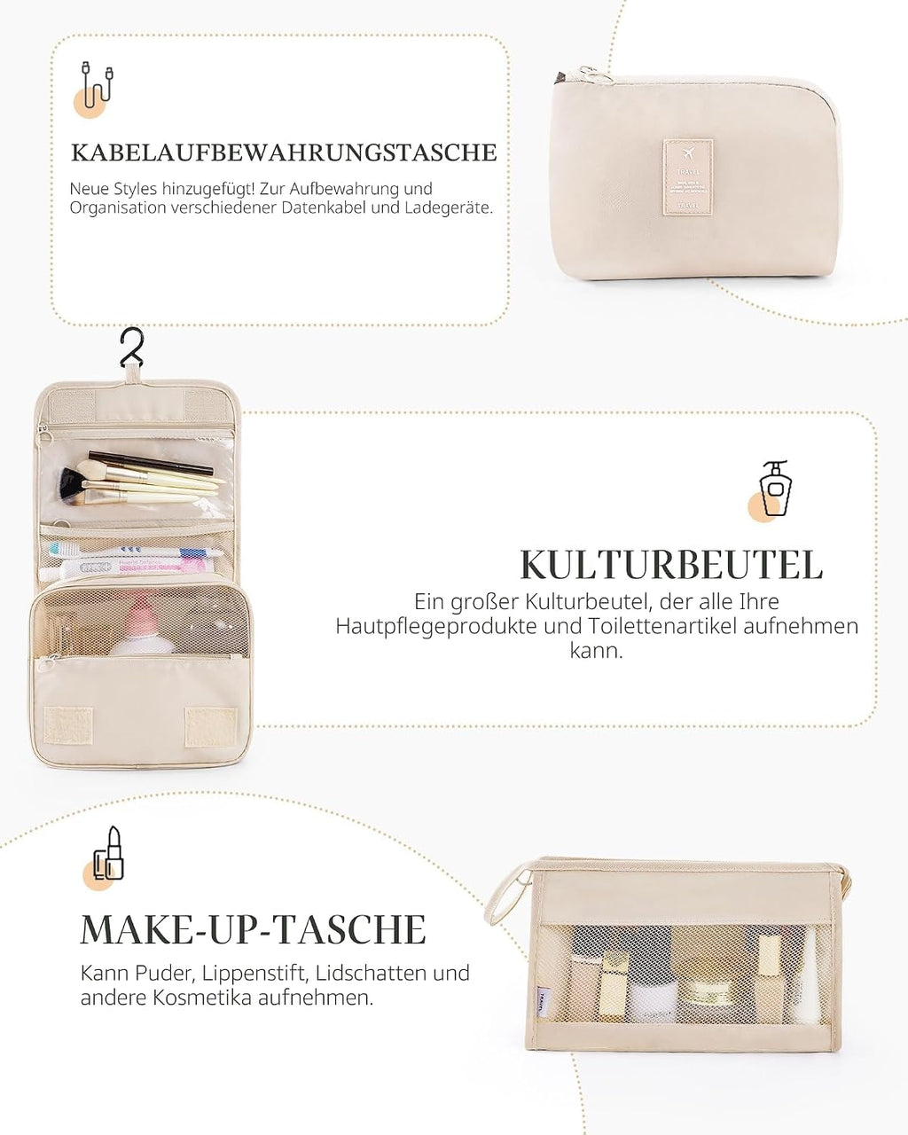 11‑teiliges Koffer Organizer Set Reise Packwuerfel mit Kulturbeutel
