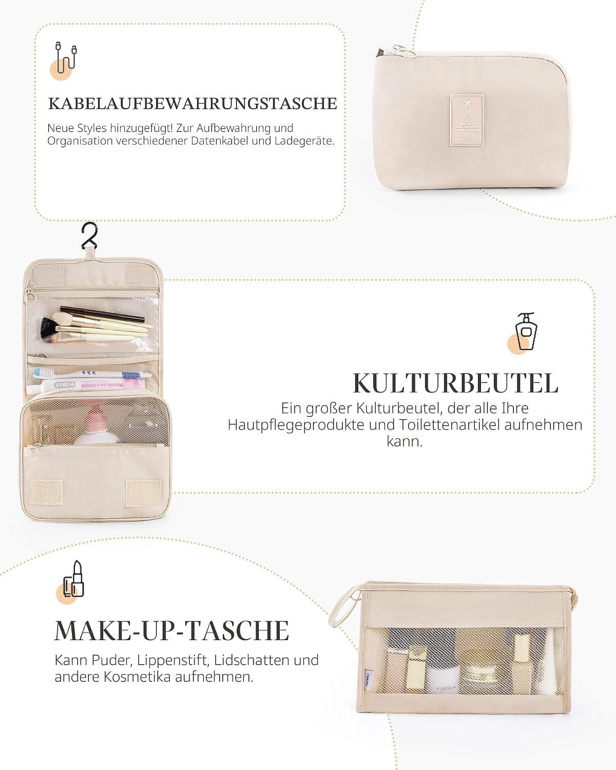 11‑teiliges Koffer Organizer Set Reise Packwuerfel mit Kulturbeutel