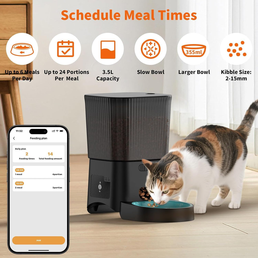 HoneyGuardian Futterautomat Katze mit WLAN App Steuerung und 6 Mahlzeiten