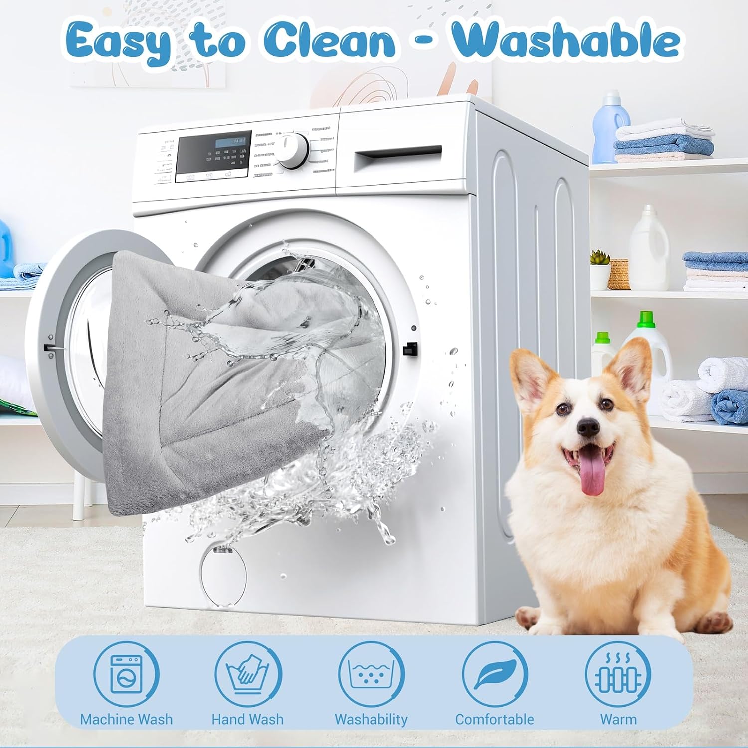 Baodan Kuehlmatte fuer Hunde und Katzen 90x56 cm 2cm-5cm selbstkuehlend waschbar