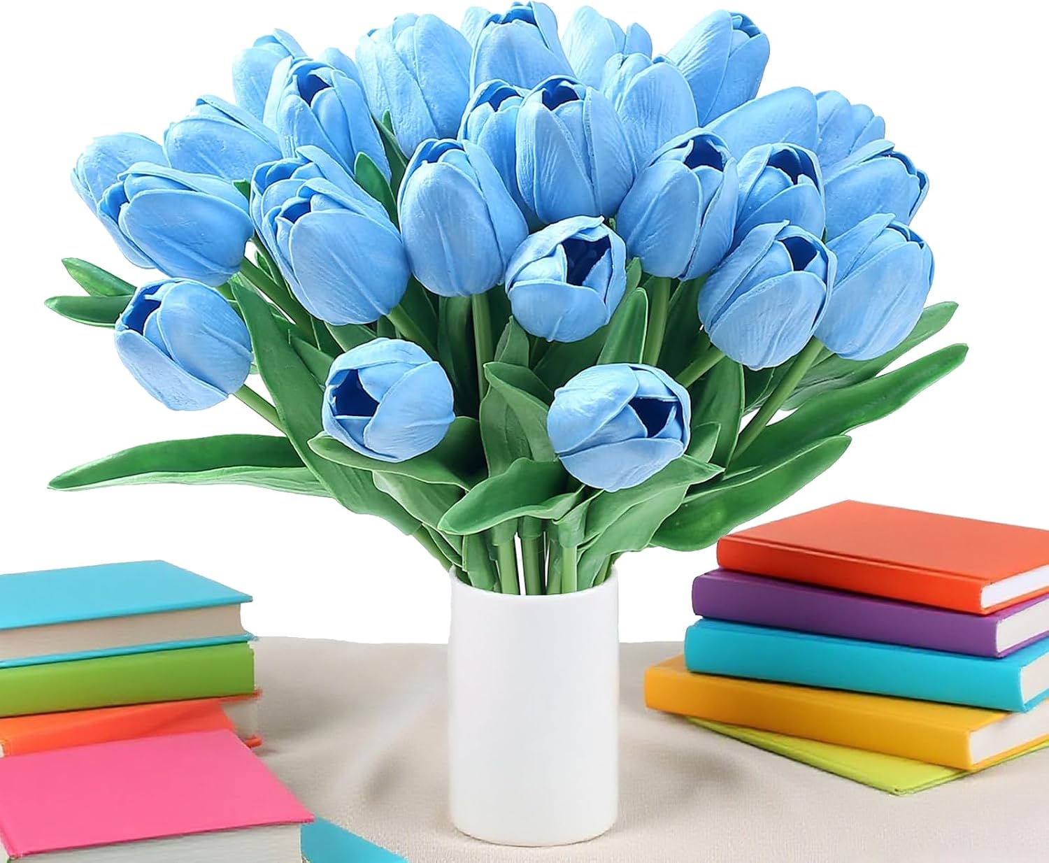 Kuenstliche Tulpen Real Touch Strauss 15 Stueck bunt kunstblumen