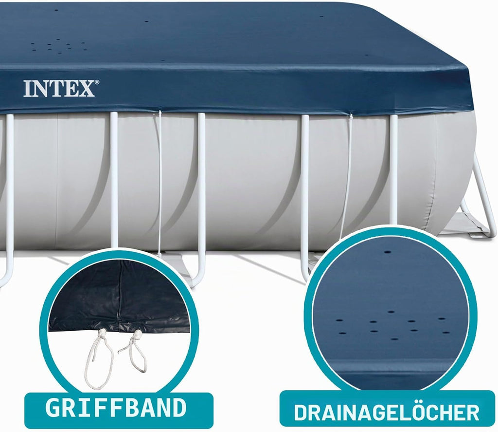 Intex Abdeckplane rechteckig 389 x 184 cm fuer Frame Pool Winter Sommer