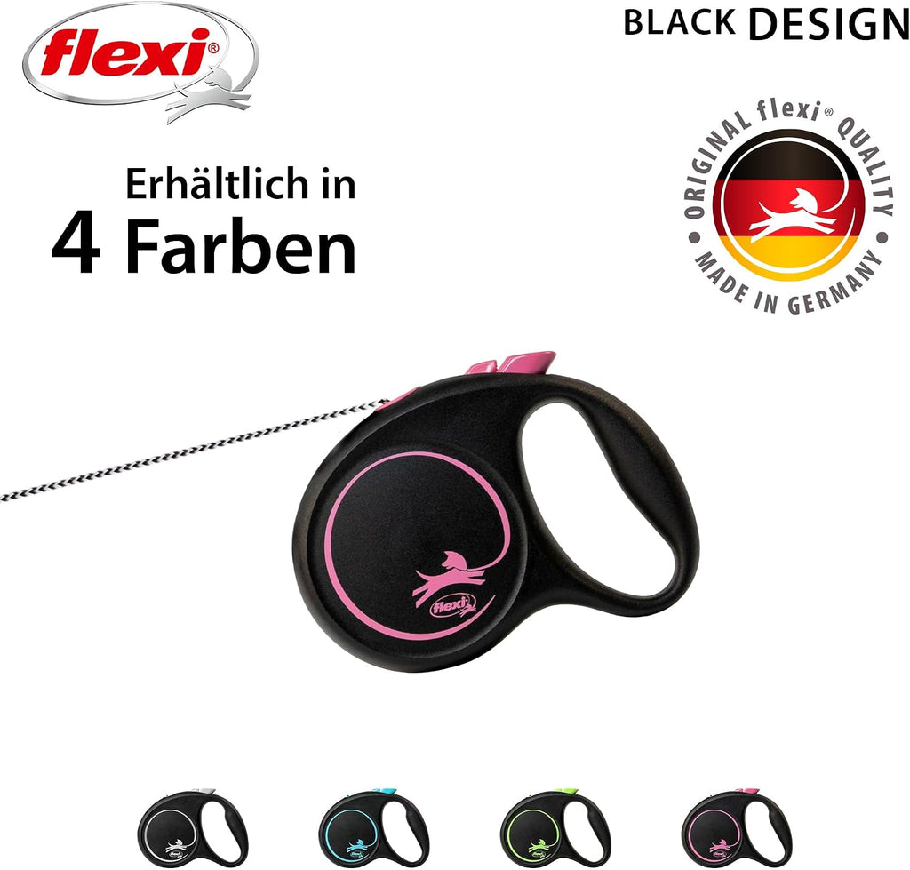flexi Black Design S Roll-Leine 5 m schwarz/blau Hund bis 3m-5m