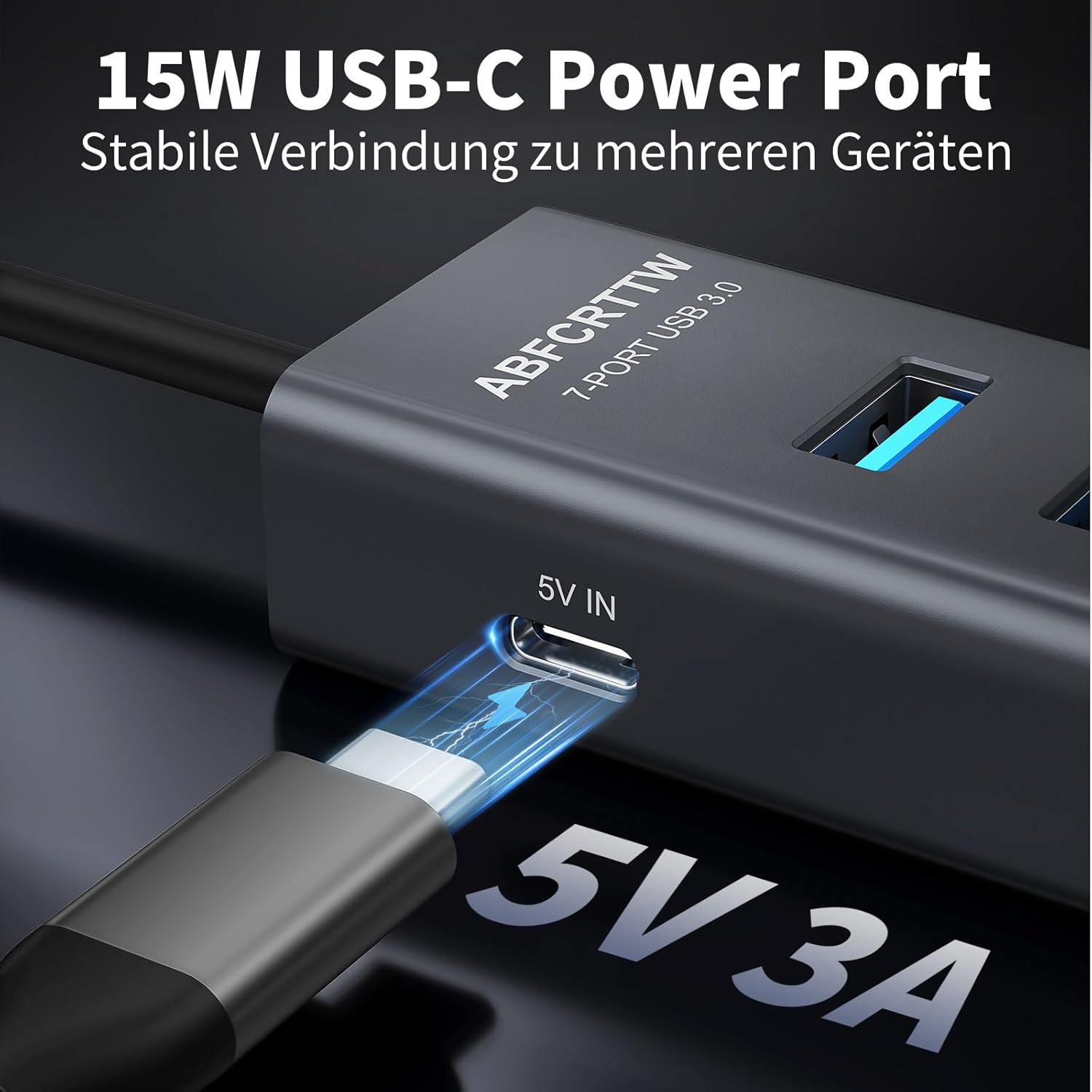 USB 3.0 Hub 7 Port Aluminium 5 Gbps Verteiler 30cm-180cm
