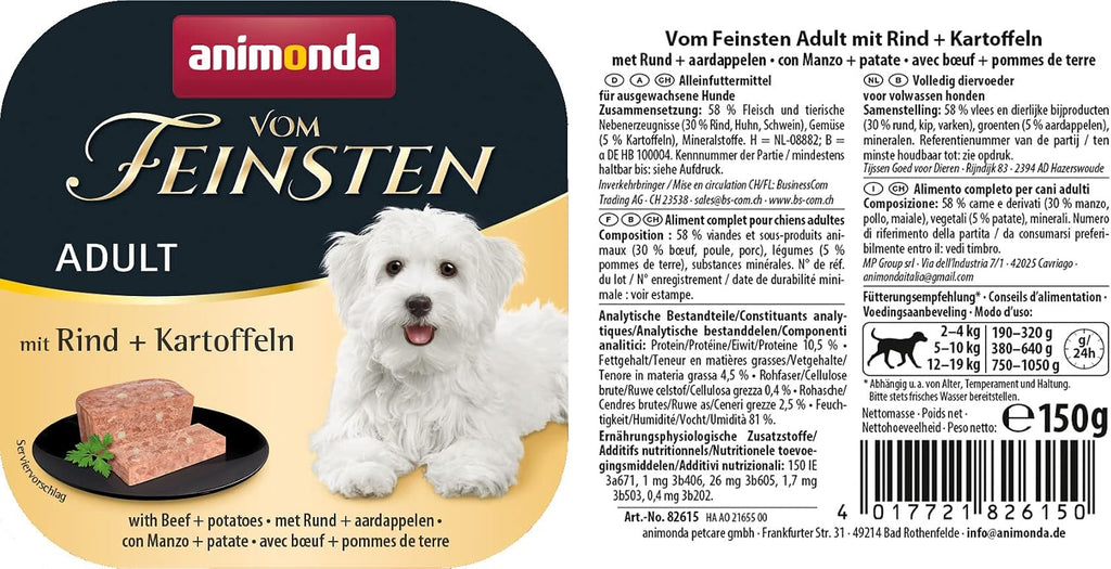 Animonda Vom Feinsten Adult Hundenassfutter 22 x verschiedene Sorten